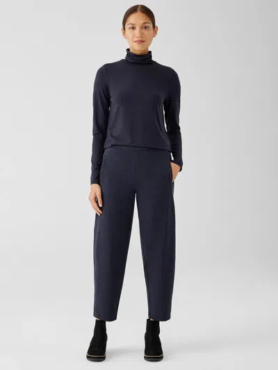 Eileen Fisher Organic Cotton Melange Crepe Lantern Pant In Black