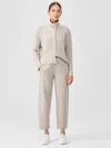 Eileen Fisher Organic Cotton Melange Crepe Lantern Pant In Silver