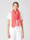 Eileen Fisher Organic Cotton Mesh Stripe Scarf In Red