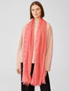 Eileen Fisher Organic Cotton Mesh Stripe Scarf In Pink