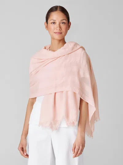 Eileen Fisher Organic Cotton Mesh Stripe Scarf In White