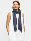 Eileen Fisher Organic Cotton Mini Check Scarf In Purple