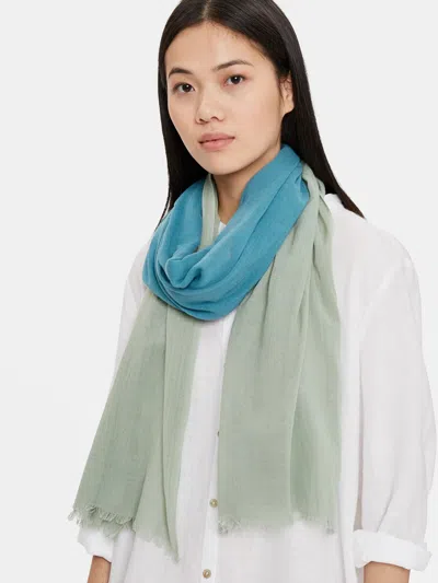 Eileen Fisher Organic Cotton Ombre Scarf In Blue