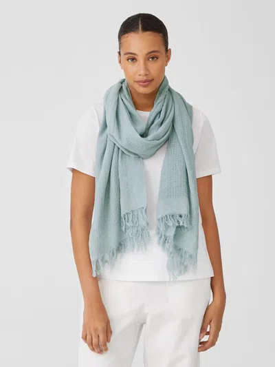 Eileen Fisher Organic Cotton Open Weave Scarf In Gray