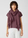 Eileen Fisher Organic Cotton Open Weave Scarf In Purple
