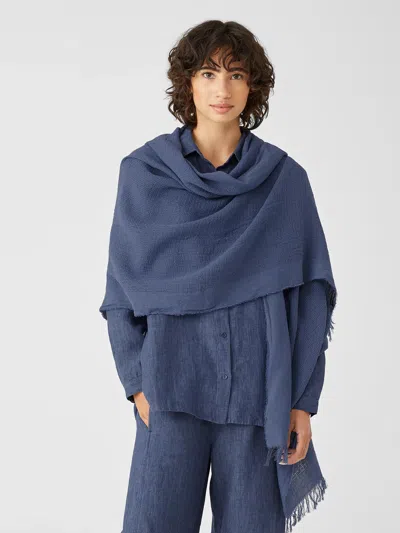 Eileen Fisher Organic Cotton Open Weave Scarf In Purple