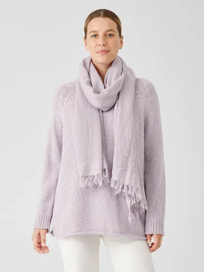 Eileen Fisher Organic Cotton Open Weave Scarf In Purple