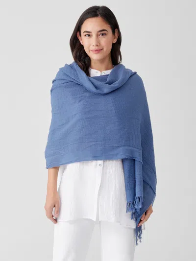 Eileen Fisher Organic Cotton Open Weave Scarf In Purple