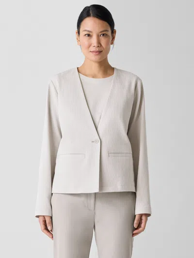 Eileen Fisher Organic Cotton Ottoman Jacket In Chalk