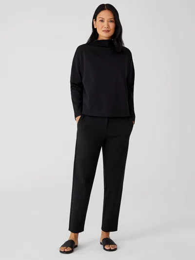 Eileen Fisher Organic Cotton Ponte Slouchy Pant In Black