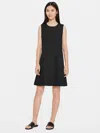 Eileen Fisher Organic Cotton Poplin A-line Dress In Black
