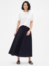 Eileen Fisher Organic Cotton Poplin Circle Skirt In Black