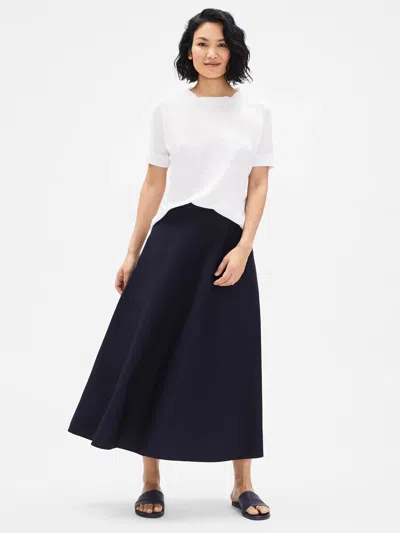 Eileen Fisher Organic Cotton Poplin Circle Skirt In Black