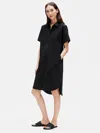 Eileen Fisher Organic Cotton Poplin Shirtdress In Black