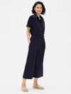Eileen Fisher Organic Cotton Poplin Wide-leg Jumpsuit In Black