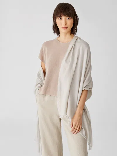 Eileen Fisher Organic Cotton Prism Jacquard Scarf In Gray