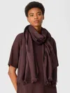 Eileen Fisher Organic Cotton Prism Jacquard Scarf In Brown