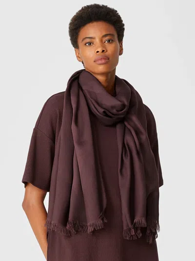 Eileen Fisher Organic Cotton Prism Jacquard Scarf In Purple