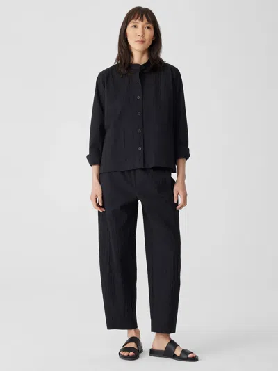 Eileen Fisher Organic Cotton Pucker Lantern Pant In Black