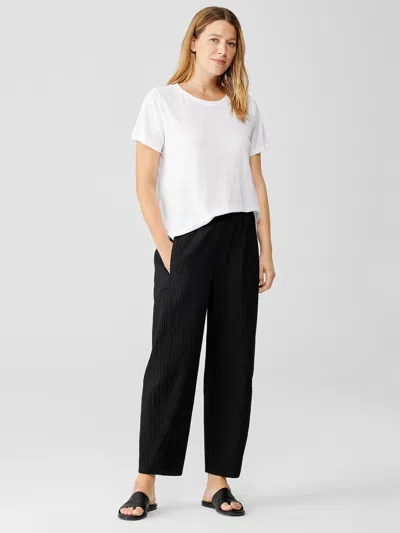 Eileen Fisher Organic Cotton Pucker Lantern Pant In Black