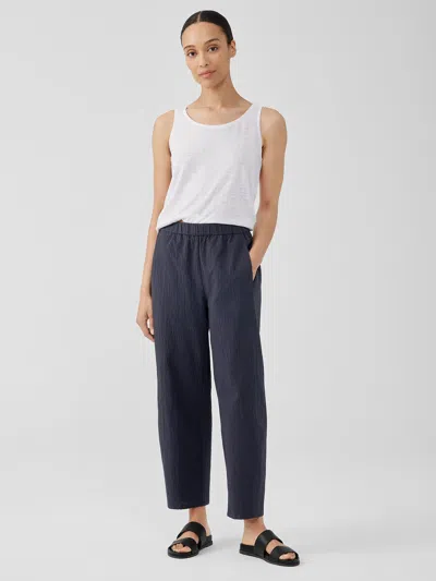Eileen Fisher Organic Cotton Pucker Lantern Pant In Black