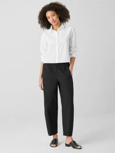 Eileen Fisher Organic Cotton Pucker Lantern Pant In Black