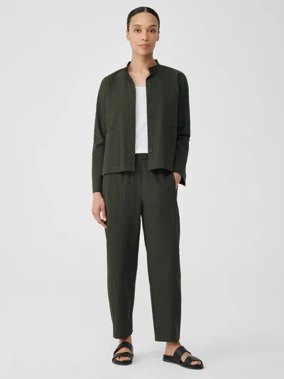 Eileen Fisher Organic Cotton Pucker Lantern Pant In Green
