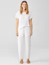 Eileen Fisher Organic Cotton Hemp Stretch Lantern Pant In White