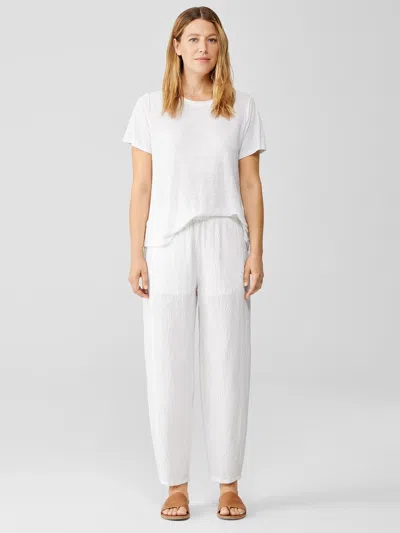 Eileen Fisher Organic Cotton Pucker Lantern Pant In White