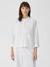 Eileen Fisher Organic Cotton Pucker Shirt Jacket In White
