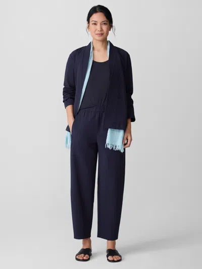 Eileen Fisher Organic Cotton Pucker Lantern Pant In Black