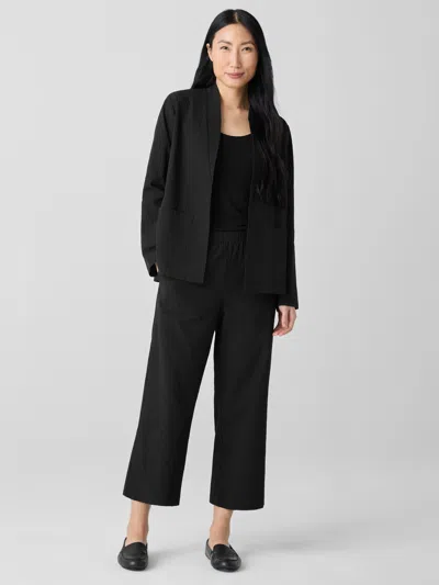 Eileen Fisher Organic Cotton Pucker Straight Pant In Black