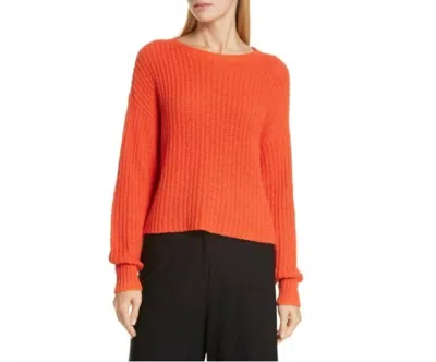Eileen Fisher Organic Cotton Rib Knit Oversized Shaker Sweater In Orange