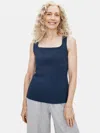Eileen Fisher Organic Cotton Rib Tank In Purple