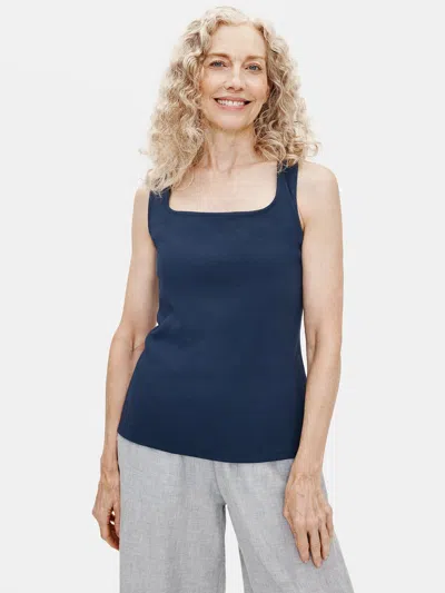Eileen Fisher Organic Cotton Rib Tank In Purple