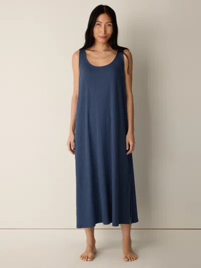 Eileen Fisher Organic Cotton Rib Tank Sleep Dress In Blueberry