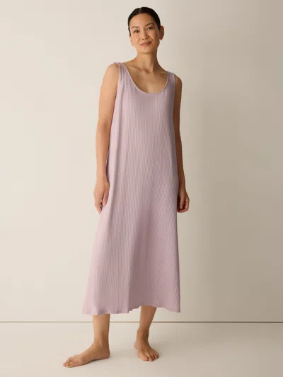 Eileen Fisher Organic Cotton Rib Tank Sleep Dress In Pearlescent