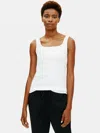 Eileen Fisher Organic Cotton Rib Tank In White