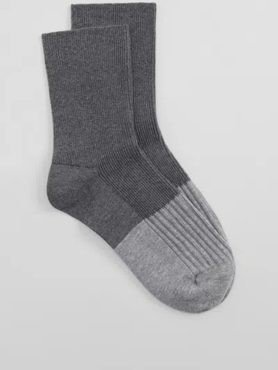Eileen Fisher Organic Cotton Ribbed Quarter Crew Sock In Multi