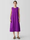 Eileen Fisher Organic Cotton Ripple Lantern Dress In Purple