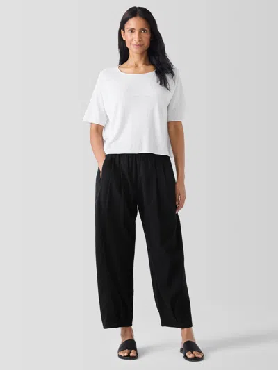 Eileen Fisher Organic Cotton Ripple Lantern Pant In Black