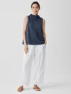 Eileen Fisher Organic Cotton Ripple Lantern Pant In White