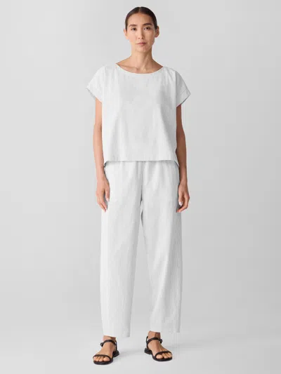 Eileen Fisher Organic Cotton Ripple Lantern Pant In White
