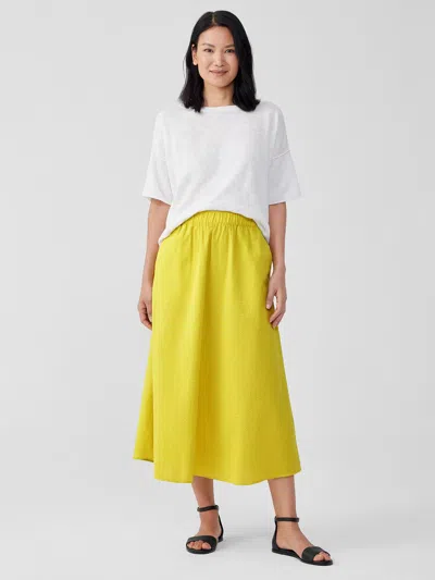 Eileen Fisher Organic Cotton Ripple Pocket Skirt In Yellow