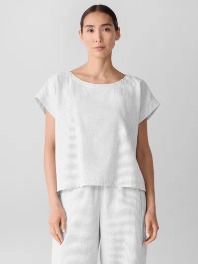 Eileen Fisher Organic Cotton Ripple Square Top In Neutral
