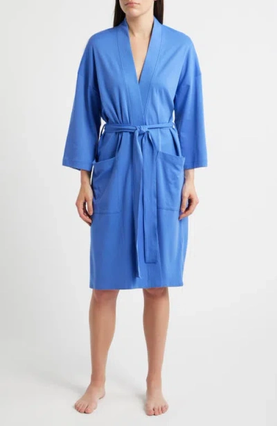Eileen Fisher Three Quarter Sleeve Boxy Robe In Blue