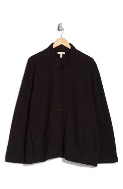 Eileen Fisher Organic Cotton Shirt Jacket In Black