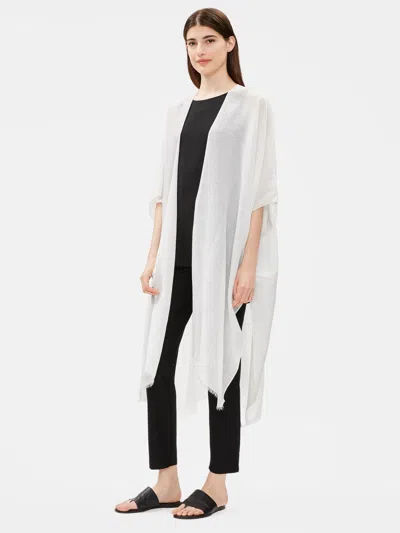 Eileen Fisher Organic Cotton Silk Caftan In White