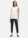 Eileen Fisher Organic Cotton Slim Ankle Pant In Black