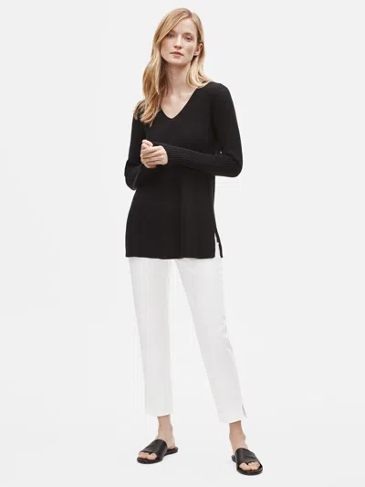 Eileen Fisher Organic Cotton Slim Pant In White